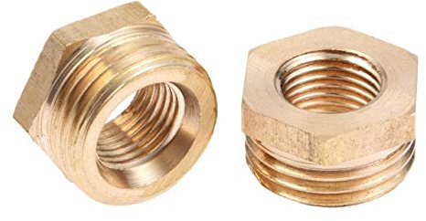 Quick Connect Connector Hose Joint 2Pcs 1/81/43/81/23/41Brass Pneumatic Hose Fitting Hex Reducer Bushing Female to Male Change Coupler Connector Adapter (Color : Female 02 to Male 04)