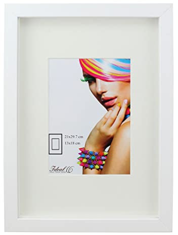 IDEAL TREND 3D Objektrahmen Holz Bilderrahmen Wanddeko Collage Poster Shirt Trikot Rahmen: Farbe: Weiß | Format: 50x50