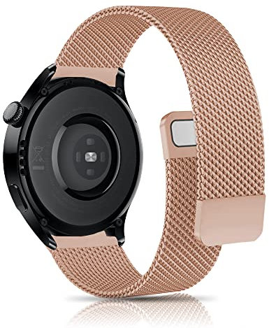 SeNool 22mm Cinturino per Huawei Watch GT 4 46mm/Watch 4/Watch 4 PRO, Magnetico Metallo Bracciale per Huawei Watch Ultimate/Watch Buds/Watch GT 3 PRO 46mm/Watch GT Runner/Watch 3 PRO - Oro Rosa
