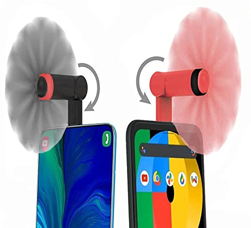 Aoiutrn Tragbarer USB-C-Mini-Ventilator für Mobiltelefone, 180 Grad drehbar, Taschenformat, Dock, Kühler, Typ C, kleiner Ventilator, kompatibel mit Google/Motorol/LG/HTC/Huawei/Sumsung und mehr