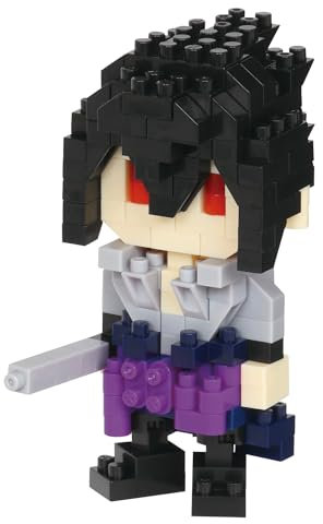 Nanoblock Bandai Sasuke Uchiwa - Mini-Bausteinfigur - Konstruktionsspiel - Bausatz für Manga-Pixel-Figur - NBCC135
