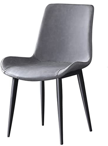 DUNAKE Esszimmerstühl Aus Kunstleder, Moderne Esszimmerstühle, Schalenstuhl Schwarz Küchenstuhl Metall Polsterstuhl Esszimmer Wohnzimmerstuhl Leder Mit Metallbeine (Color : /Vintage Grey)