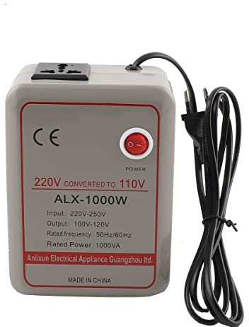 TABODD 220V auf 110V Spannungswandler, 1000W Step Down Wandler Spannung Watt Leistungswandler von Europa nach USA, Spannungswandler mit Leistungsschalter für Home Office