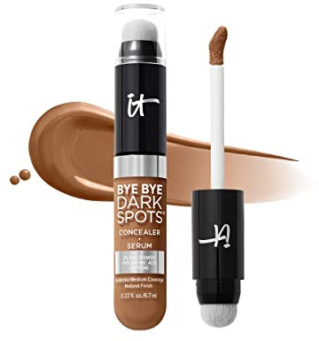 IT Cosmetics, Bye Bye Dark Spots Concealer + Serum, Medium Coverage, Made with Niacinamide, Hyaluronic Acid & Caffeine, Shade: 50 Rich Cool, 6.7 ml