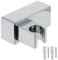 SPARES2GO Shower Head Wall Clamp Adjustable Square Angled Chrome Bracket Handset Holder