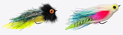 Set: kk 2 Stück Jenzi Raubfisch-Streamer mit Auge von Jenzi ca. 17cm, 6/0 Haken + gratis Petri Heil! Aufkleber