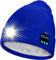 ATNKE Unisex LED Lighted Bluetooth Beanie Hat,USB Rechargeable 4 LED Running Headlamp Ultra Bright Music Speaker Cap with Head Torch Winter Warm Lined Fleece Gifts for Men and Women/Blue