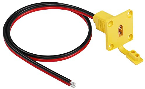 CERRXIAN 1FT 12AWG blanker XT60-Stecker mit Montageplatte, XT60-Stecker mit Montageplatte zum Öffnen des blanken Drahtes für RC-Lipo-Akku-FPV-Drohne (0.6m)