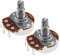 YINETTECH 2PCS Metric Mini 18mm Split Shaft Pots B500K Guitar Potentiometers Audio Taper Pots for Electric Guitar Bass Control Tone Volume Parts