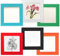 6er Bilderrahmen Set 15x15 cm,Pappe Bilder Rahmen mit Schutz Kunststoffmembran,Wandmontage Bildrahmen,Verwenden Sie den Mitgelieferten Acrylkleber zur Befestigung,Bilderramen 15x15 cm,Mehrfarbig