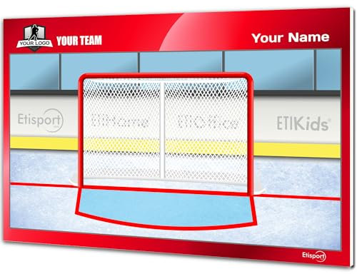 ETISPORT Taktisches Brett für Eishockey-Torwarttrainer. Doppelseitig für trockenes Abwischen. Personalisiert mit Farbe, Wappen oder Logo, Name und Club. (Standard) (Standard)