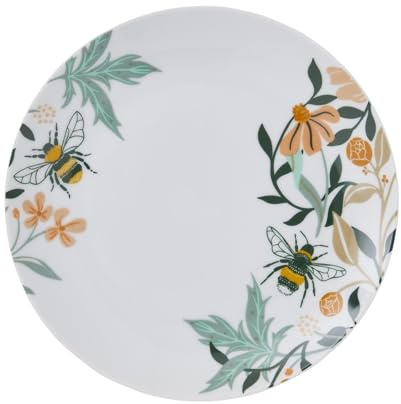 Ulster Weavers Biene Beilagenteller (19,2cm) Porzellan Tischdeko Blumenteller Frühjahr/Sommer Blumengeschirr Mehrfarbig Untersetzer Teller (Biene Blüte)