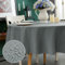 Yeahshion Runde Tischdecke, Anti-Flecken, Grau Φ180 cm, wasserdichte Jacquard-Tischdecke für Tisch, Esszimmer, Restaurant