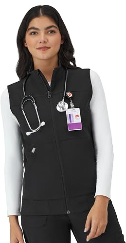 Hanes Women's Comfort Fit Scrubs Healthcare Vest, Moisture-Wicking Stretch Scrubs Vest for Women