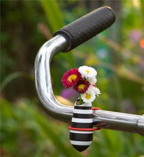 Yacriso Fahrradlenker-Blumenvase, Fahrrad-Knospenvase, kleine Fahrrad-Blumenvasen, Blumenvase für Fahrrad, Mood-Tracker-Vase, abnehmbare Fahrrad-Zubehör-Dekoration (1-C)