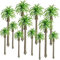 AMJKEJI 12 PCS Model Trees Coconut Palm Tree Mini Scenery Model Tree for Train Railway Scenery Architecture Diorama DIY Scenery Landscape, Micro Landscape Sandbox, Cake Topper