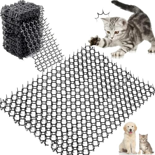 15 x 20 cm Tappetino Repellente per Gatti,12 Pezzi Tappetino Anti Gatto Tappetino Picchi Rete Anti Gatto Plastica Dissuasori per Gatti Anti Gatto Giardino Adatto per Prato Giardino.