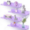 wooshwa Wandregal Regal Wand Schweberegal Wandregale Badezimmer Schwebendes Bad Regal Regalbrett Wall Shelf Wandboard Ohne Bohren für Wohnzimmer Küche Schlafzimmer Wände - 4 Stück, Lila