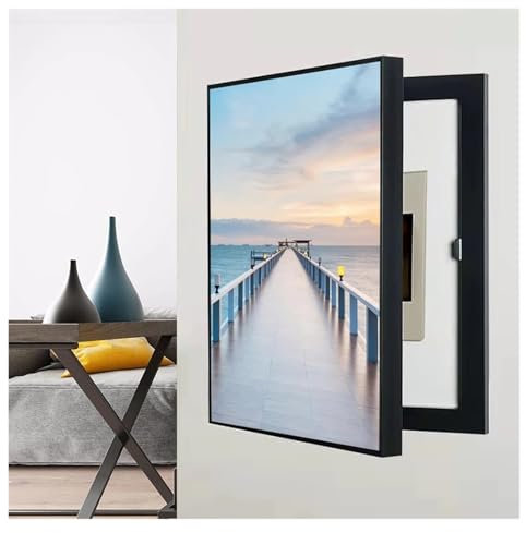 AFGZQ Dekorativ Versteckt Zähler Elektrischer Verteilerkasten Dekorative Schachtel Wandkunst Mit Rahmen Home Wohnzimmer Dekoration Poster(Gray,50x70cm)