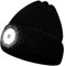 Mordx 1 Stück LED Beleuchtete Mütze, Mütze Aufladbar USB, Unisex Weich Warm Beanie für Damen und Herren, Winterstrickmütze Strickmütze für Angeln, Camping