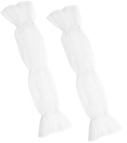 AHANDMAKER Abnehmbare Lange Netzärmel Aus Polyester Weiße Fingerlose Handschuhe Transparente Handschuhe 59.5cm Lange Armstulpen Für Die Braut Spitzenhandschuhe Für Damen Für Hochzeit
