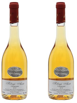 Tokaji Aszú 5 Puttonyos Dessert Wine Tokaj 13% ABV 2 x 50cl | Shows apricot, orange marmalade, honey and ginger, with a balanced finish for food pairing or relaxed serving.