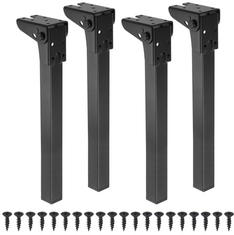 sourcing map Folding Table Legs, 4pcs 33cm(13) Metal Foldable Table Furniture Legs Laptop Desk Legs Replacement Legs for Cabinet Sofa Chair Bed
