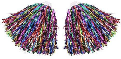 Gwezmxs Cheerleader Pompons mit Griffen für Sportwettbewerb, 2 Stück Set