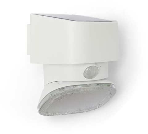 Velamp SUGAR: 2000 Lumen solarbetriebener LED-Strahler, Monoblock, mit Bewegungsmelder. Weiß