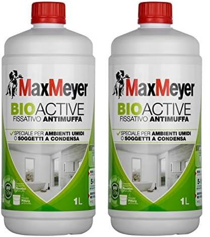 MaxMeyer Fissativo Antimuffa all'acqua per interni Bioactive Incolore, 1 L (Confezione da 2)
