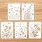 5pcs Large Wildflower Stencils, Reusable Leaves and Flowers Stencils Vivid Butterfly Plant Floral Drawing Templates for Painting on Wood Craft Canvas Wall DIY Art Decor (Style A)