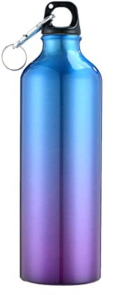 Bottiglie d'acqua da 750 ml con moschettone Borraccia portatile in alluminio riutilizzabile a tenuta stagna brocca d'acqua per escursioni, viaggi, sport all'aria aperta, palestra, fitness