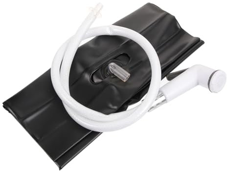 Abaodam Tragbarer Duschwasserbeutel Duschen Tragbare Campingdusche klein hängend im Freien tragbare Dusche beim Camping Außenduschkopf Dusche Camping tragbar Lagerdusche Plastik Schwarz