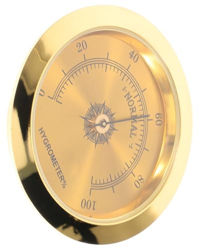 Gitarrenhygrometer aus Metall für Koffer und Studio, Gold | Kleiner Modell, für Ukulele und Holzinstrumente, Hilft Beim Schutz vor Verzug und Rissen