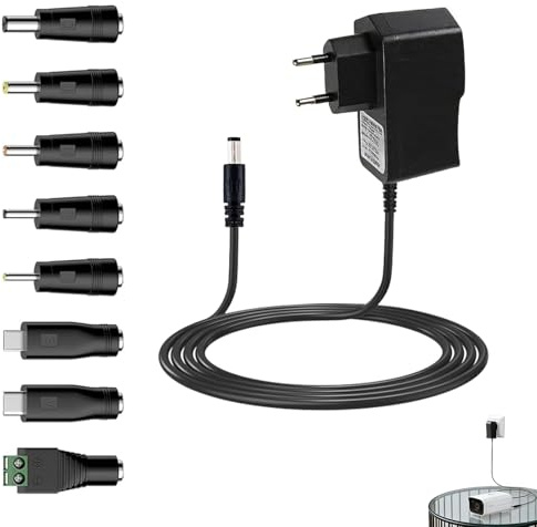 Adaptateur Convertisseur AC 100-240V 7,5V 1A 1000mA Chargeur EU Prise 5,5 x 2,5mm, Alimentation Universelle pour Dispositifs 7,5V, pour USB Hubs, Caméras CCTV, Lampes LED, Tablettes et Plus