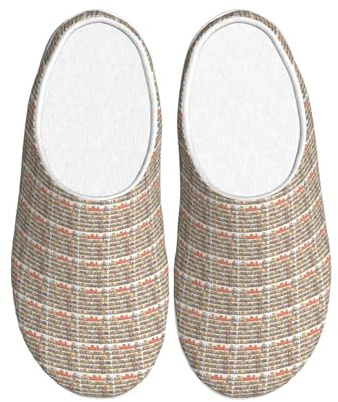 AYYQWE Funny Book Shelves Collection and Ladder Print Adult Unisex House Soft TPR Slippers Cozy Non-Slip Sole Home Travel Flannel Indoor