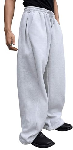 Baggy Homme Pantalon Large Jogging Y2K Taille Élastique Uni avec Cordon de Serrage Sweatpants Mode Sport Pantalon de Survêtement Streetwear Ample Bodybuilding Pants pour Musculation