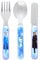 Disney II Frozen - Juego de cubiertos de 3 piezas de metal, cuchillo, tenedor y cuchara reutilizables para niños, tamaño infantil, hecho de acero inoxidable apto para alimentos y plástico ABS, con