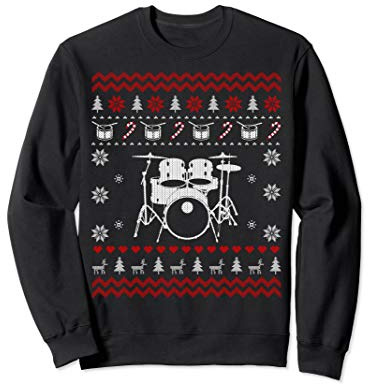 Funny Drum Ugly Christmas Sweater Gift for Drummer Sweatshirt