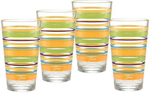 Vaso enfriador cónico con licencia oficial de Fiesta Stripes de 16 onzas (juego de 4) (atardecer del Caribe)
