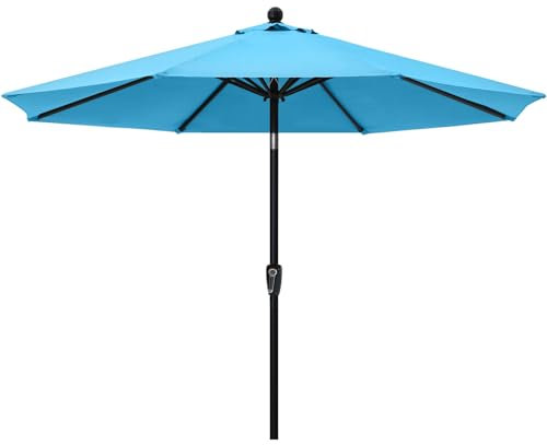 ABCCANOPY Parasol de terrasse de 3 m avec bouton poussoir d'inclinaison pour jardin, terrasse, arrière-cour et piscine, 8 baleines, plus de 13 couleurs