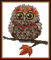 Selbstgestempeltes Kreuzstich-Stickset, komplette Auswahl an vorgedruckten Starter-Sets für Anfänger - Eule 24 x 28 cm