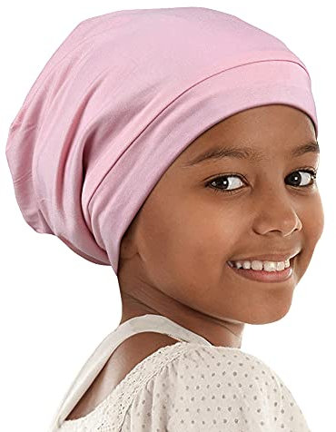 Alnorm Lockige Mädchen-Schlafmütze für Mädchen Beanie-Kappe mit Satinfutter Slap Hat für Schwarze Mädchen Einstellbar
