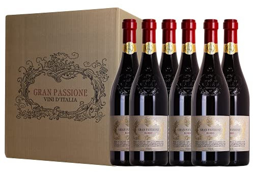 Gran Passione Rosso Veneto Igt Vino Strutturato E Solido, Ideale Per Arrosti E Carne, Made In Italy (Veneto), Box 6 Bottiglie X 750 Ml, Alcol 14% - 4500 ml