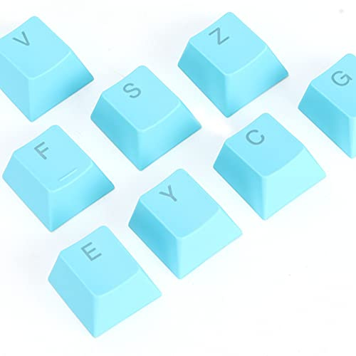 ciciglow PBT-Tastenkappen, 108er-Pack Benutzerdefinierte Tastenkappen für Mechanische Tastaturen für 61/64/87/104/108-Tastatur mit Tastenkappenabzieher.(Blau)