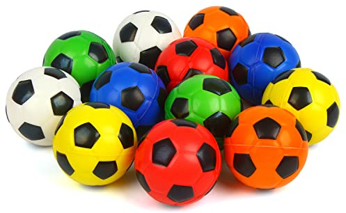 VEYLIN Schaumstoff-Fußball, 12 Stück, kleine Schaumstoff-Fußballschwamm, Sportbälle, Mini-Quetschbälle, Schwammbälle für Kinder
