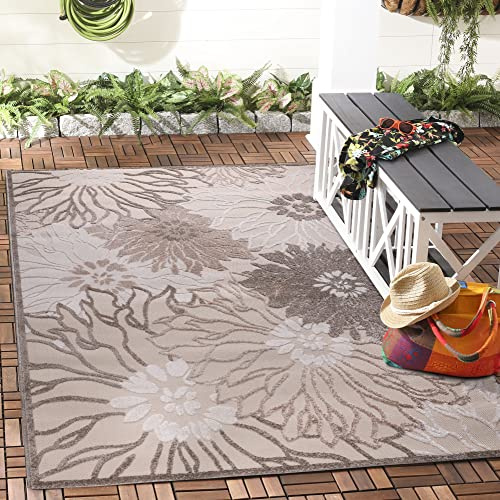 Impression Outdoor Teppich Wetterfest - Balkon Teppich Wasserabweisend - Teppich für den Innen und Außenbereich, Terrasse, Garten, Wohnzimmer, Bad oder Küche - Creme, 120 x 170 cm