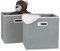 2 x Faltbox, mit praktischen Griff, quadratisch, 30 x 30 cm, Stoff Aufbewahrungsbox ohne Deckel, Regalbox, grau/Creme