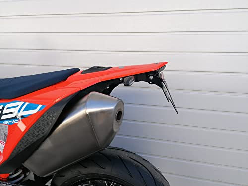 Kennzeichenhalter für KTM 690 SMC R 2019-2023 GroFaTec EVO Smart Kennzeichenträger SMC-R Supermoto Enduro Nummernschild Träger Halter kurzes Heck Heckumbau Porta Targa KTM smcr 690