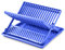 PracticDomus Escurreplatos Plegable de 2 Niveles en Plástico con Bandeja Recogedora (Azul)